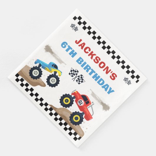 Serviette En Papier Monster Truck Racing fête d'anniversaire (Coin)