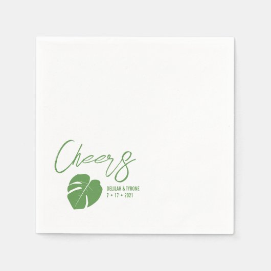 Serviette En Papier Monstera Mini ・ Cocktail Chic Napkin ・ Tropical (Devant)