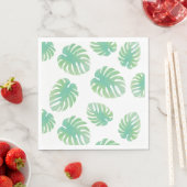 Serviette En Papier Monstera Tropical Leaf Motif Vert (En situation)