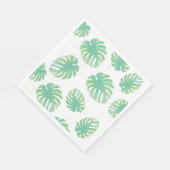 Serviette En Papier Monstera Tropical Leaf Motif Vert (Coin)