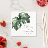 Serviette En Papier Monstera tropicale mariage élégant (En situation)