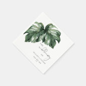 Serviette En Papier Monstera tropicale mariage élégant (Coin)
