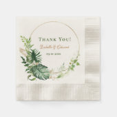 Serviette En Papier Monstère géométrique vert or Tropical Feuille (Devant)