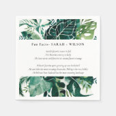 Serviette En Papier Monstère Tropicale Green Foliage Mariage Fun Faits (Devant)