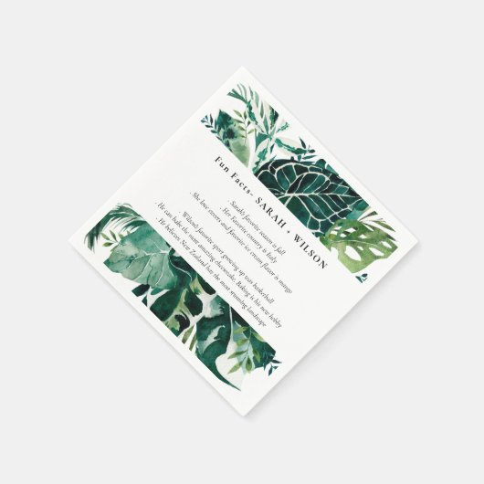 Serviette En Papier Monstère Tropicale Green Foliage Mariage Fun Faits (Coin)