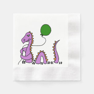 Serviette En Papier Monstre drôle de Loch Ness avec le ballon