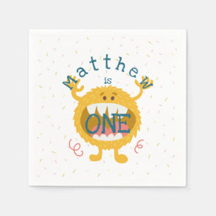 Serviette En Papier Monstre Jaune Cute Personnalisable