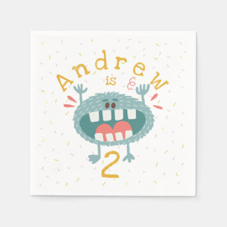 Serviette En Papier Monstre Turquoise mignon personnalisable