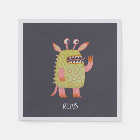 Serviette En Papier Monstres amusants (Devant)