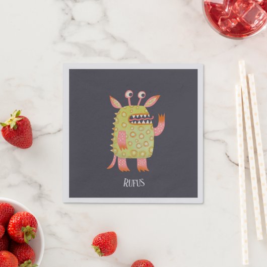 Serviette En Papier Monstres amusants (En situation)