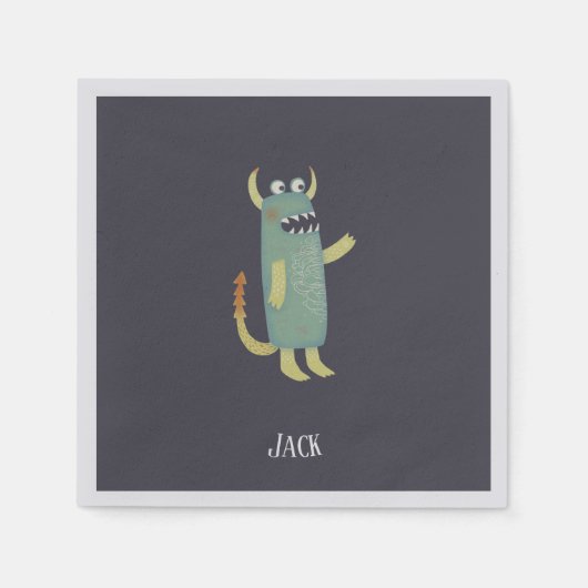 Serviette En Papier Monstres amusants (Devant)