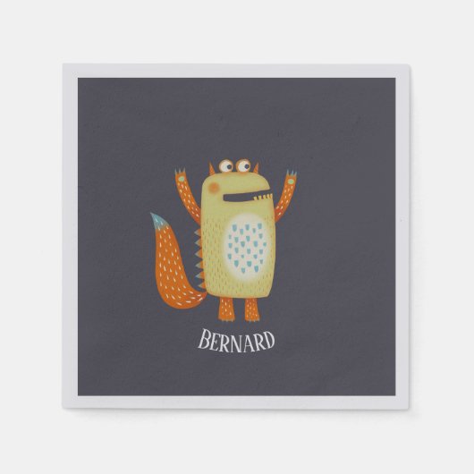 Serviette En Papier Monstres amusants (Devant)