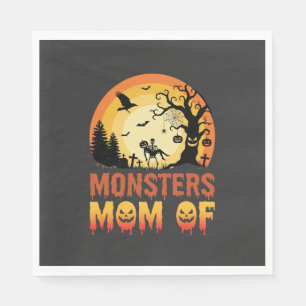 Serviette En Papier Monstres d'Halloween Maman de la famille squelette