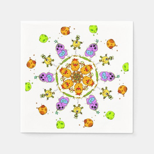 Serviette En Papier monstres mignons (Devant)