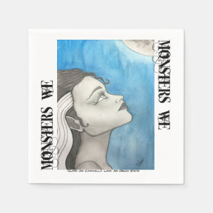 Serviette En Papier Monstres Nous Cocktails Napkins - Halloween -Papie