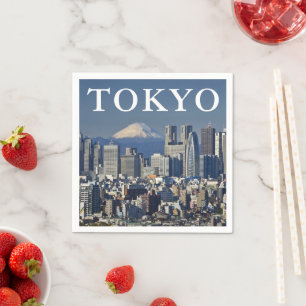 Serviette En Papier Mont Fuji Skyline du quartier de Shinjuku Tokyo