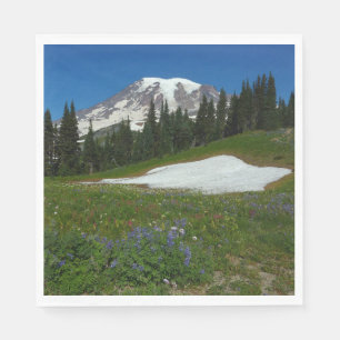 Serviette En Papier Mont Rainier, Fleurs sauvages et Neige