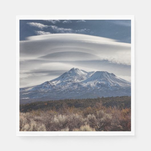 SERVIETTE EN PAPIER MONT SHASTA AVEC NUAGE LENTICULAIRE (Devant)