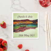 Serviette En Papier Montagnes Abstraites (En situation)