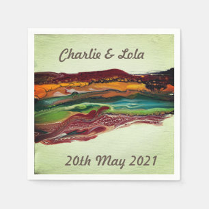 Serviette En Papier Montagnes Abstraites