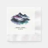 Serviette En Papier Montagnes aquarelles (Devant)