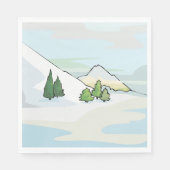 Serviette En Papier Montagnes d'hiver Paysage neigeux (Devant)