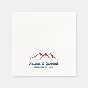 Serviette En Papier Montagnes Rustiques en Rouge et Bleu Réception de 