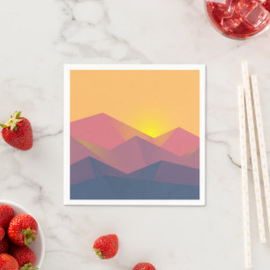Serviette En Papier Montagnes Rustiques Géométrique Minimaliste