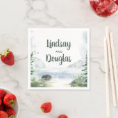 Serviette En Papier Montagnes Woodsy Nature Mariage d'aventure (En situation)