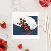 Serviette En Papier Monter Une Moto Rouge (En situation)