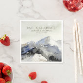 Serviette En Papier Monts d'aquarelle Modèle de mariage personnalisés (En situation)