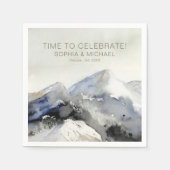 Serviette En Papier Monts d'aquarelle Modèle de mariage personnalisés (Devant)
