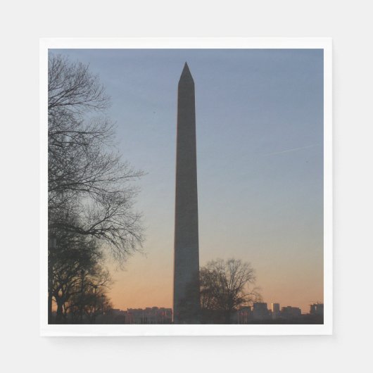 Serviette En Papier Monument de Washington au coucher du soleil (Devant)