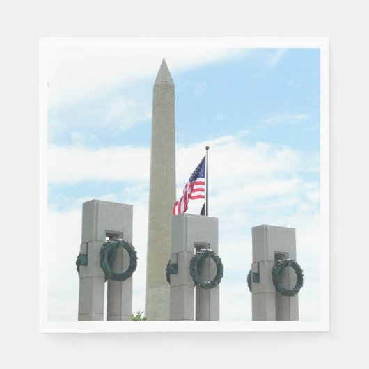 Serviette En Papier Monument Washington et mémorial de la Seconde Guer (Devant)