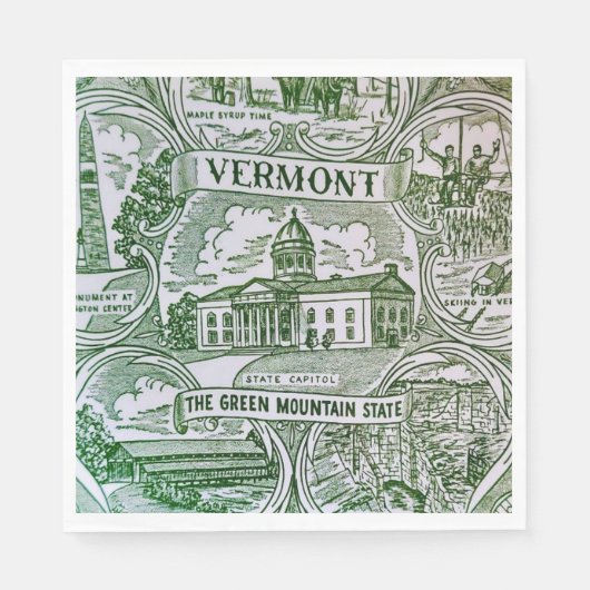 Serviette En Papier Monuments du papier du Vermont  (Devant)