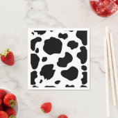 Serviette En Papier Moo Cow Spots Imprimer Black & White Anniversaire  (En situation)