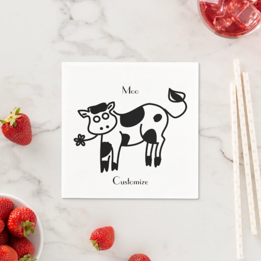 Serviette En Papier Moo Cow Thunder_Cove (En situation)
