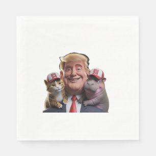 Serviette En Papier Moo Deng 24 Trump's Wild Ride with Cat and Hippo !