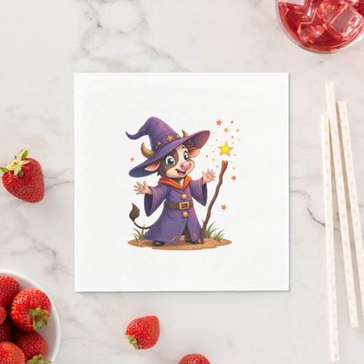 Serviette En Papier Moo-Gicien le sorcier de vache (En situation)