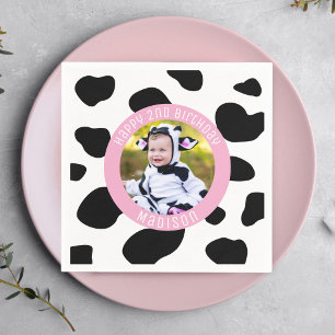 Serviette En Papier Moo Moo Je suis deux vaches Imprimer ferme fille A