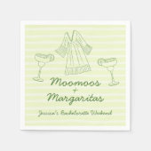 Serviette En Papier Moo Moos & Margaritas Bachelorette manuscrite (Devant)