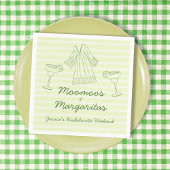 Serviette En Papier Moo Moos & Margaritas Bachelorette manuscrite