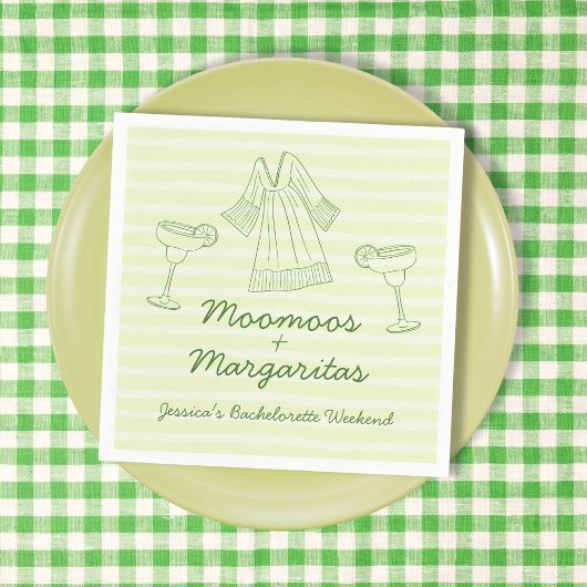 Serviette En Papier Moo Moos & Margaritas Bachelorette manuscrite
