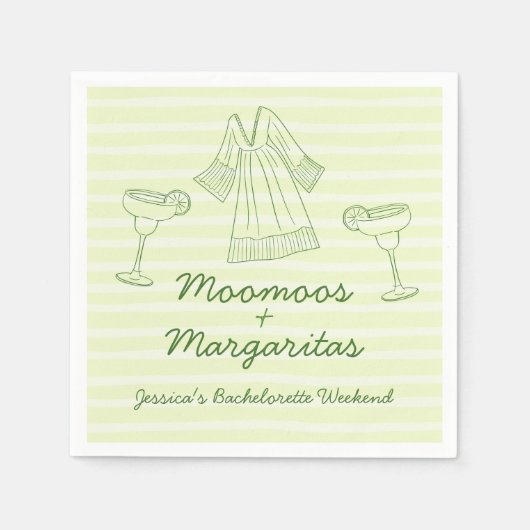 Serviette En Papier Moo Moos & Margaritas Écriture Manuscrite Enterrem (Devant)