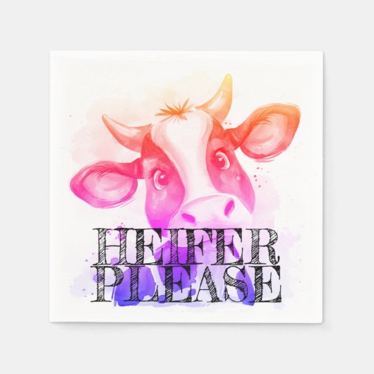 Serviette En Papier Moo-ve sur des serviettes ennuyeuses : Heifer S'Il (Devant)