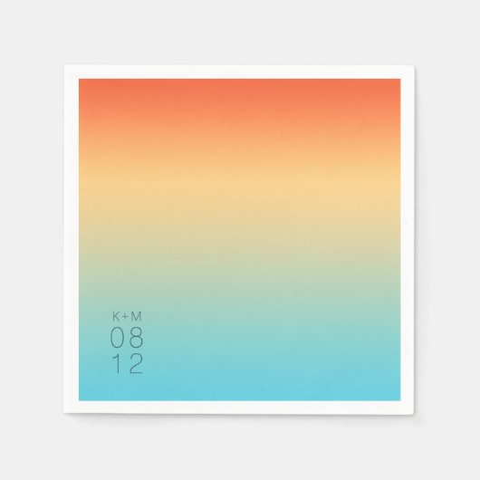 Serviette En Papier Mood Gradient Mariage Ciel tropical ID741 (Devant)