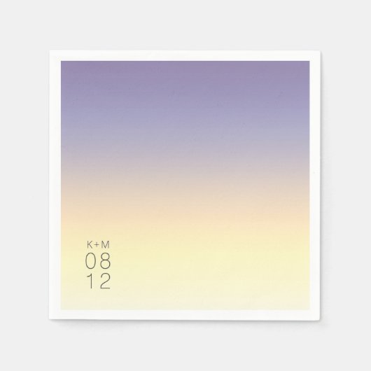Serviette En Papier Mood Gradient Mariage Indigo Sunset ID741 (Devant)