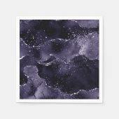 Serviette En Papier Moody Agate | Midnight Indigo Deep Purple Glam (Devant)