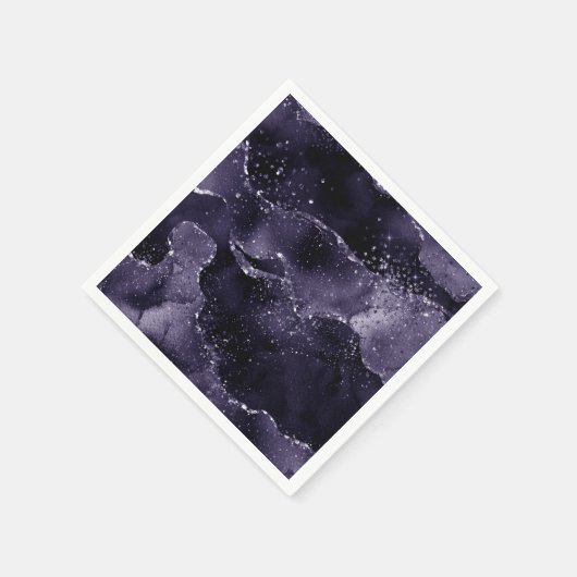 Serviette En Papier Moody Agate | Midnight Indigo Deep Purple Glam (Coin)