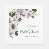 Serviette En Papier Moody Anemone et Purple Fête des mariées Florale (Devant)